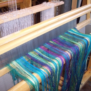 Getting my warp on in cool shades of cotton