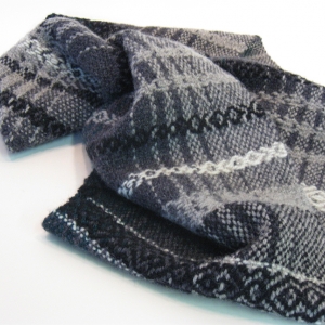Woolen infinity scarf in grays